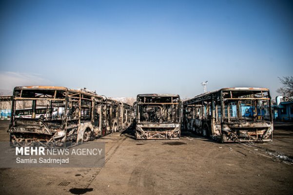 تصاویر/ خسارات وارده به اتوبوس&zwnj;های تهران
