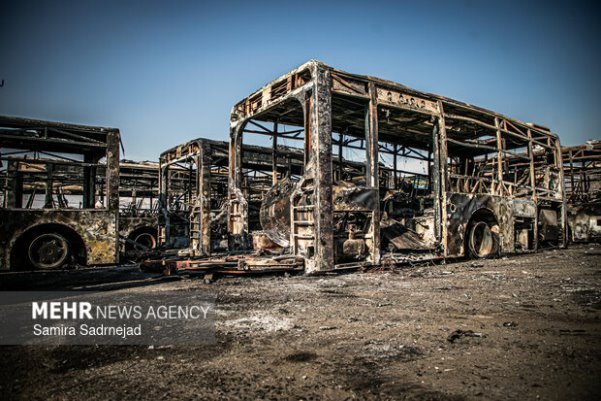 تصاویر/ خسارات وارده به اتوبوس&zwnj;های تهران