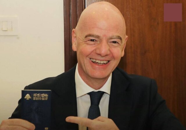 اینفانتینو تابعیت لبنان گرفت | علت: ازدواج با یک زن لبنانی اینفانتینو تابعیت لبنان گرفت | علت: ازدواج با یک زن لبنانی