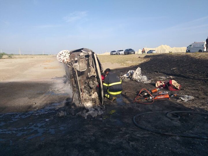 جاده جاسک باز هم حادثه آفرید؛ مرگ راننده آریسان در آتشسوزی جاده جاسک باز هم حادثه آفرید؛ مرگ راننده آریسان در آتشسوزی