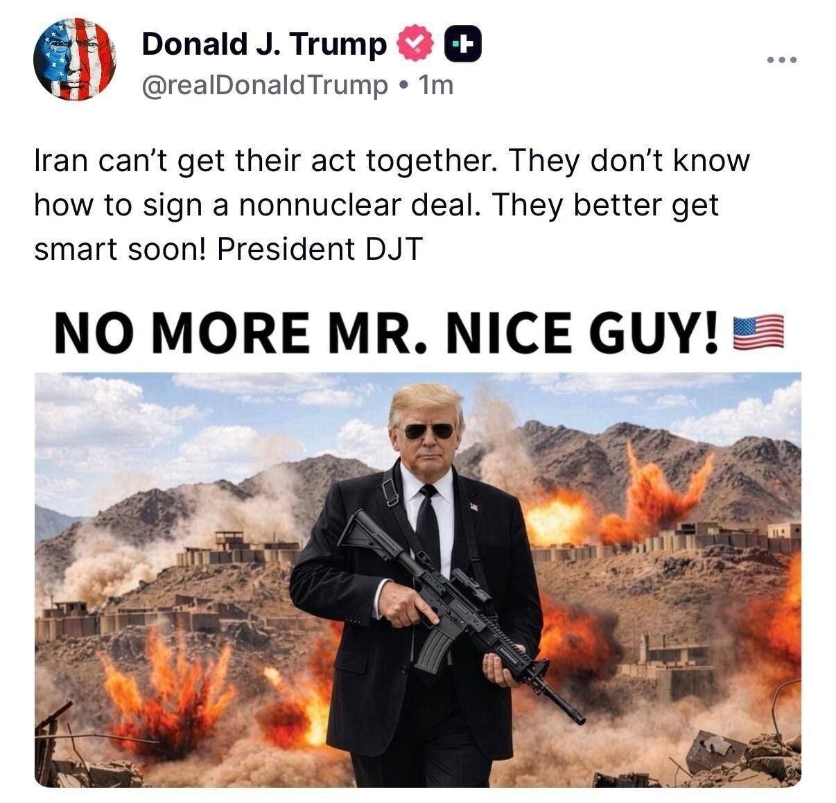 ادعای ترامپ همزمان با انتشار عکس عجیبی از خود
