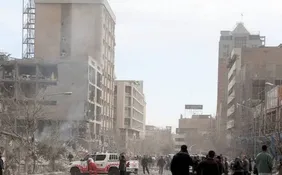 ویدیو | ساختمان پلیس دیپلماتیک پس از اصابت موشک آمریکا